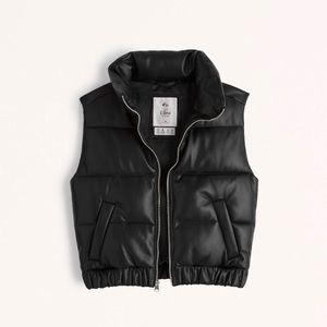 Abercrombie & Fitch Black Ultra Mini Puffer Vest
